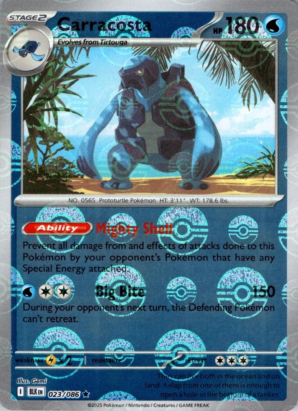 Black Bolt Carracosta [Poke-Ball] Pokémon card